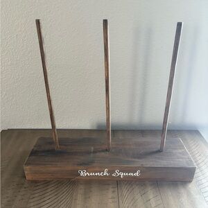 Wooden Brown and White Bagel Stand